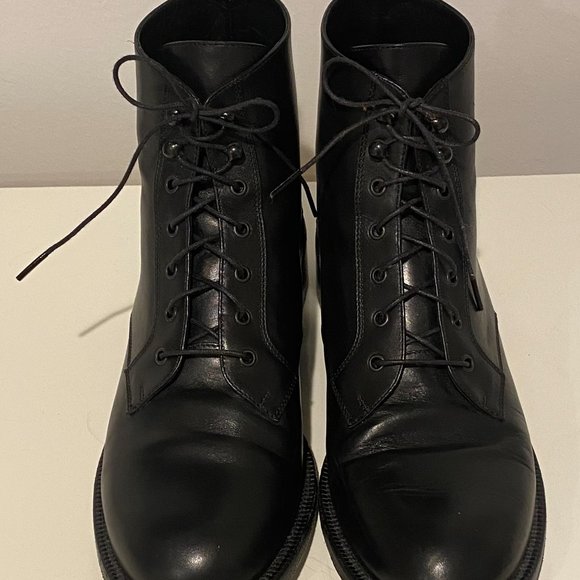Saint Laurent Black Combat Boots Size 40 - Picture 2 of 5